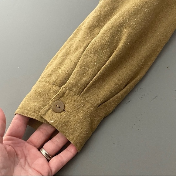 Oleg Cassini Vintage Open Front Jacket – 100% Silk, Gold Jeweled Front - Picture 3 of 13